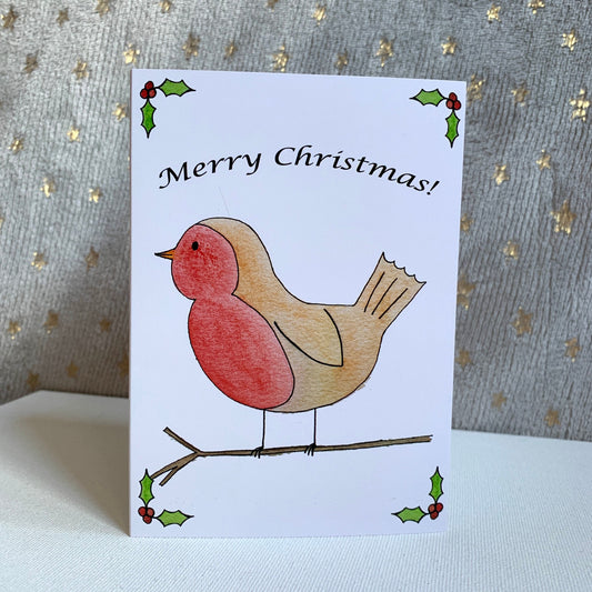 Robin Christmas Card, Watercolour Christmas Card