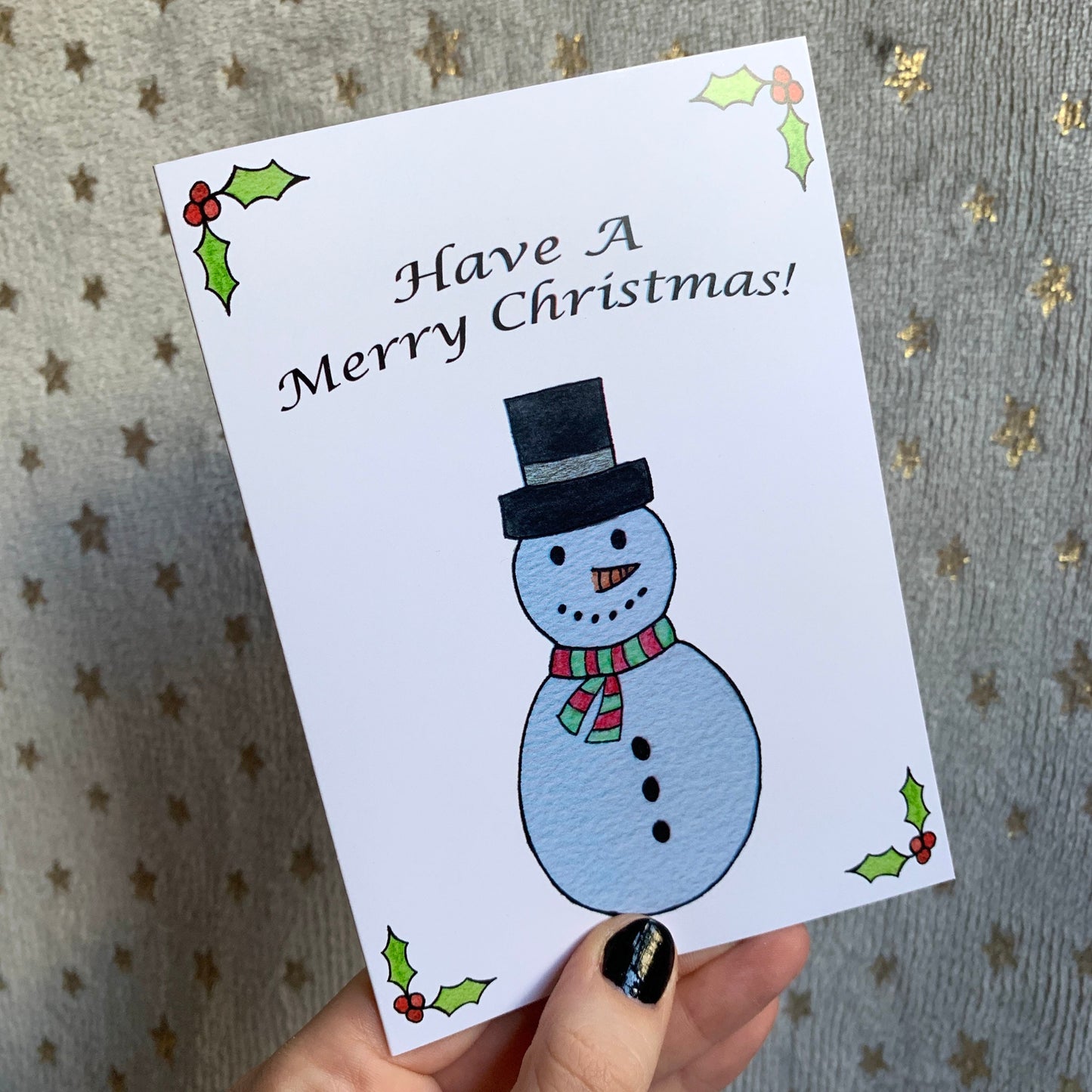 Snowman Christmas Card, Watercolour Christmas Cards