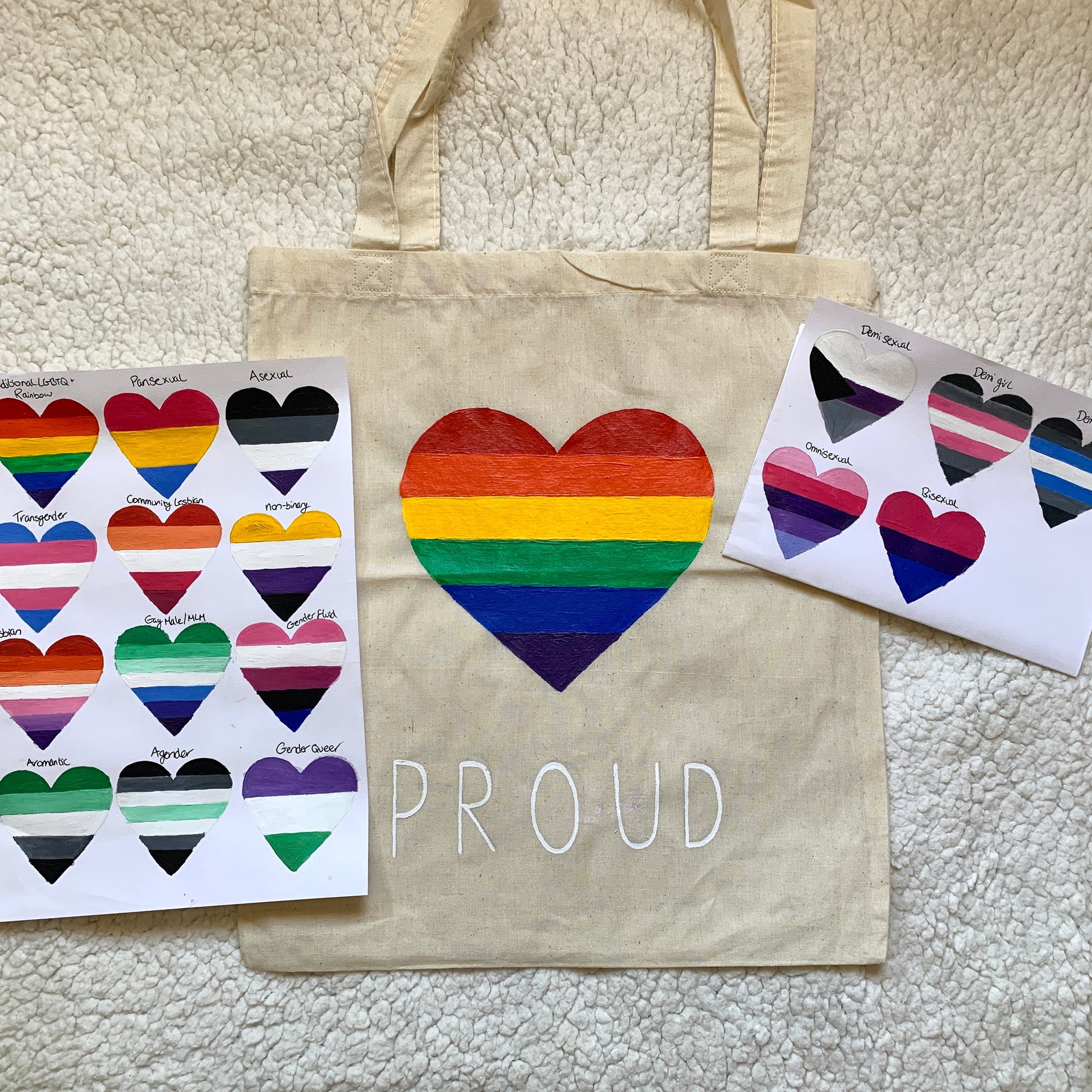 LGBTQ+ Pride Tote, Custom Painted Tote Bag, LGBT Pride Gift Bag