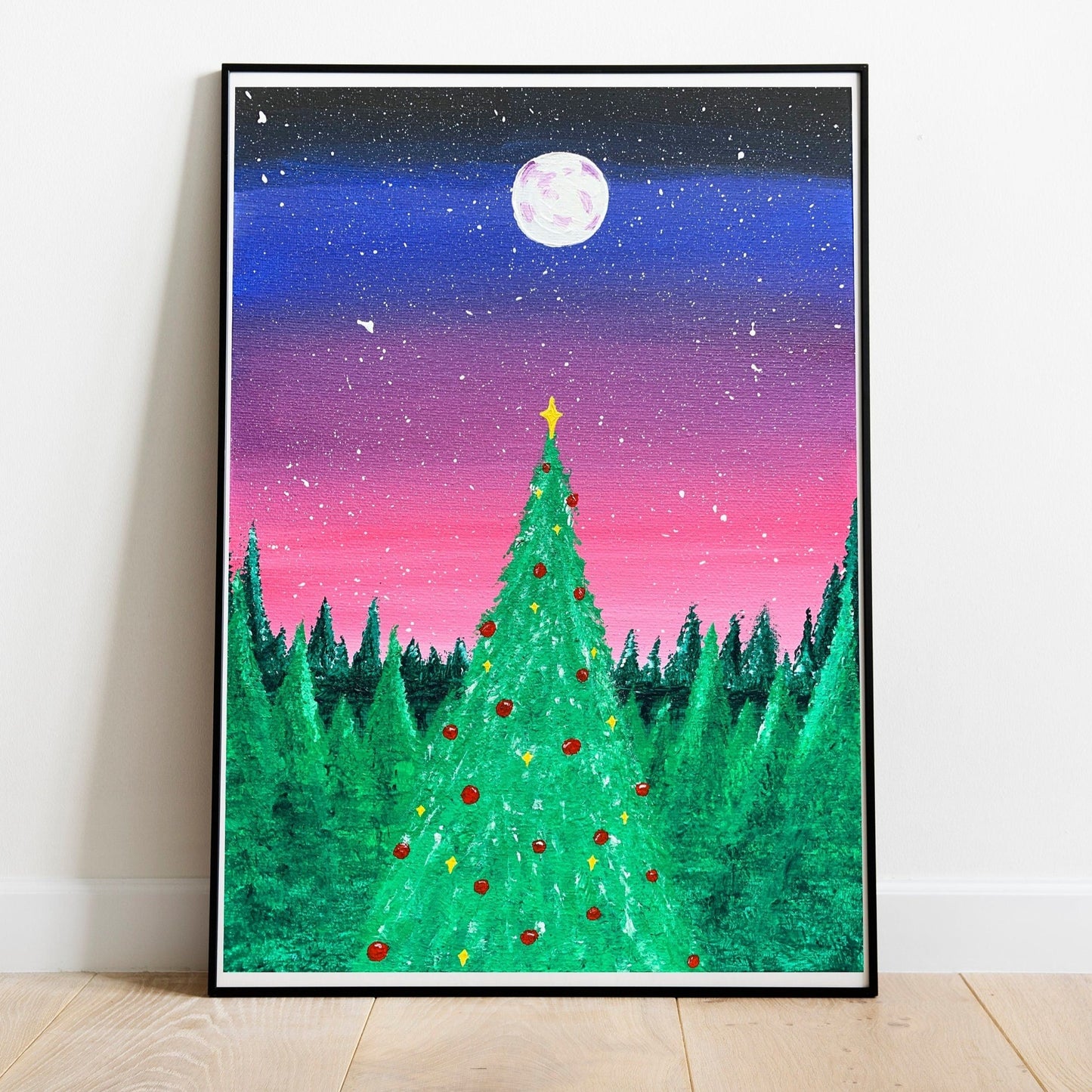 Christmas Tree Art Print, Christmas Wall Art