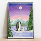 Penguins Art Print, Christmas Wall Art