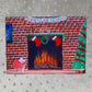 Christmas Fireplace Art Print, Christmas Wall Art