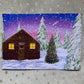 Christmas Cabin Art Print, Christmas Wall Art