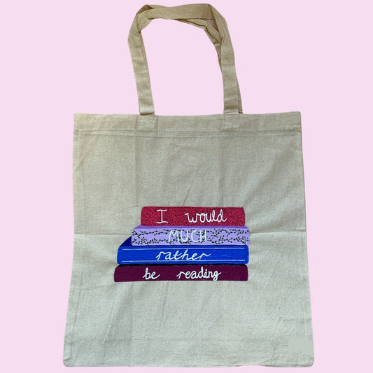 Bookish Tote Bag, I'd Much Rather Be Reading Book Bag