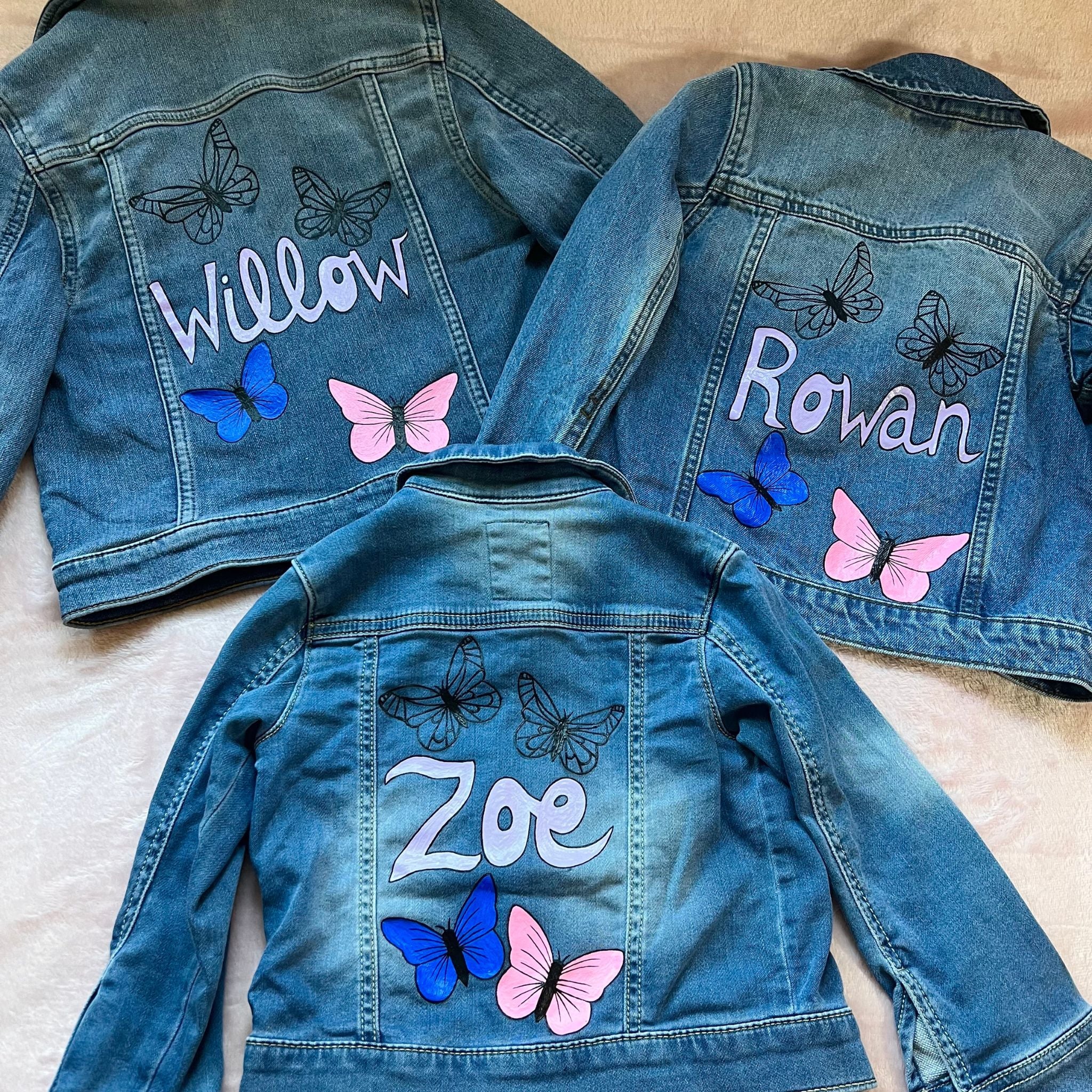 Customizable Hand Painted Kid's Denim Jacket - on sale Eagle