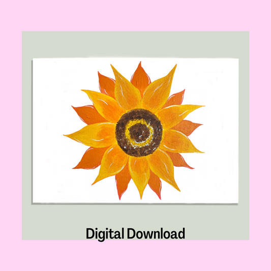 Sunflower Art Print, Digital Download