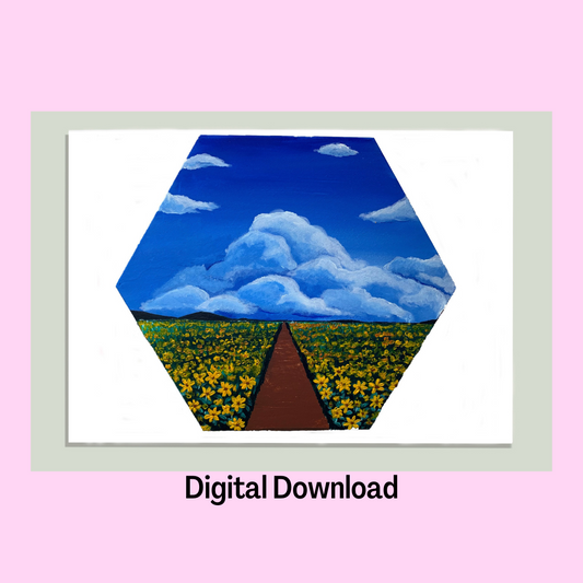 Sunflower Field Art Print, Digital Download